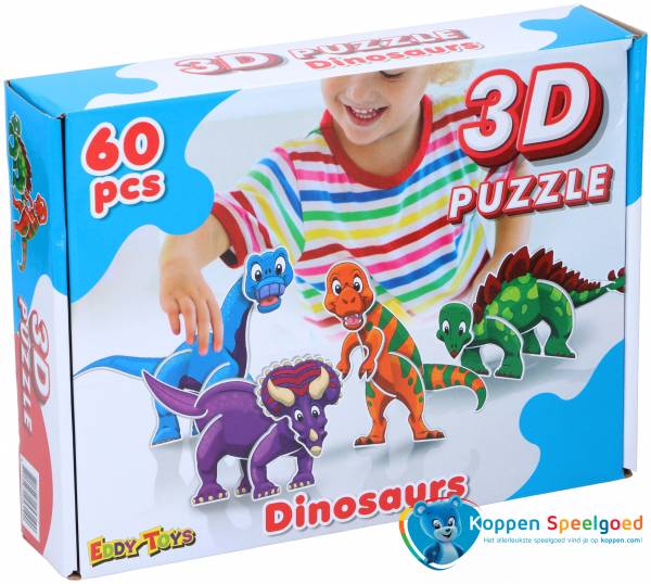Puzzel 3D dino 60 stukjes