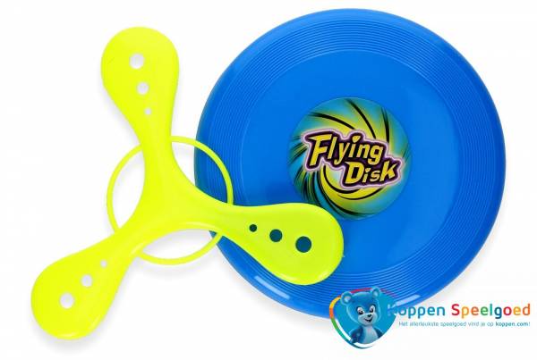 Frisbee met boomerang speelset