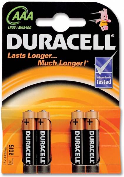 Batterijen Duracell Plus Power MN 2400 AAA: 4 stuks