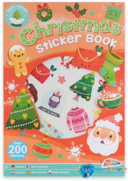 Kerstmis stickerboek A4, 8 vellen