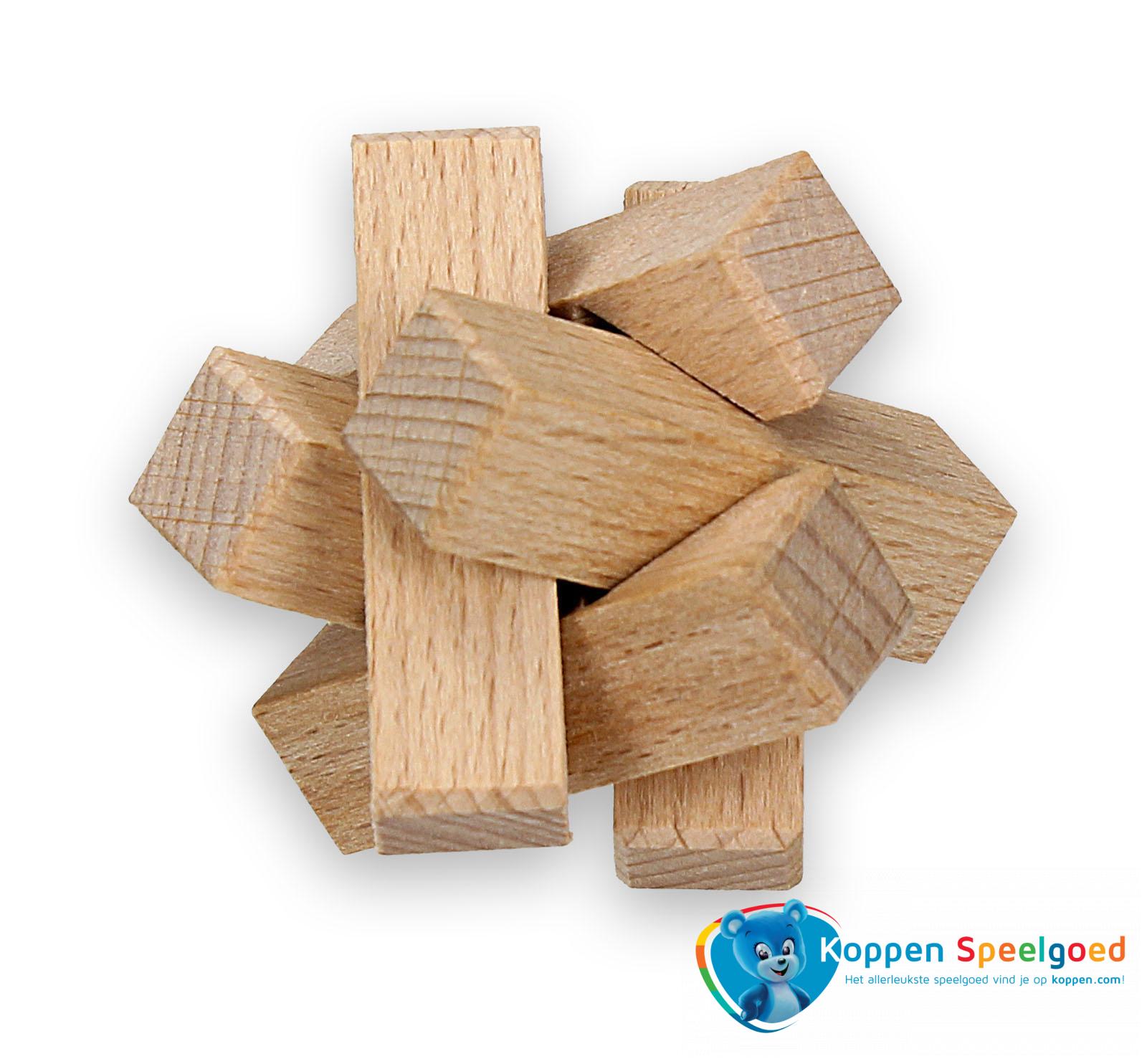 kubus 3D in zakje, hout | Koppen.com
