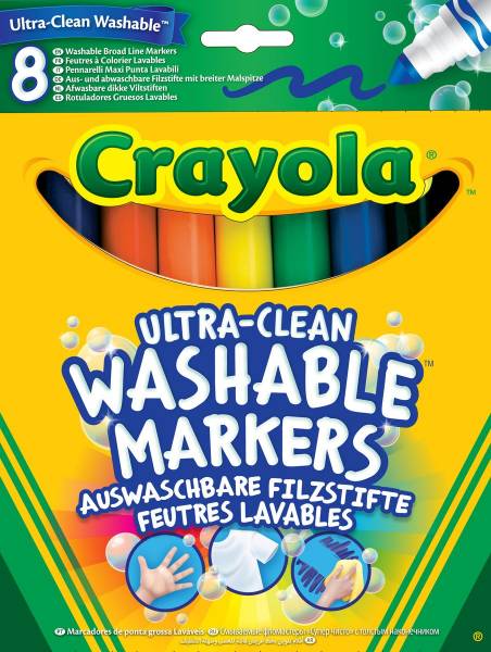 Viltstiften met kegelpunt uitwasbaar Crayola: 8 st uks (58-5051G)