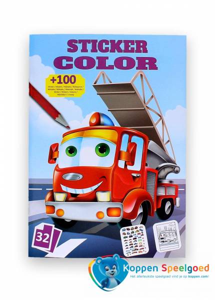 Sticker- kleurboek auto