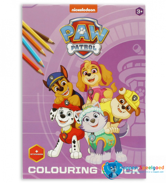 Paw Patrol kleur- stickerboek paars