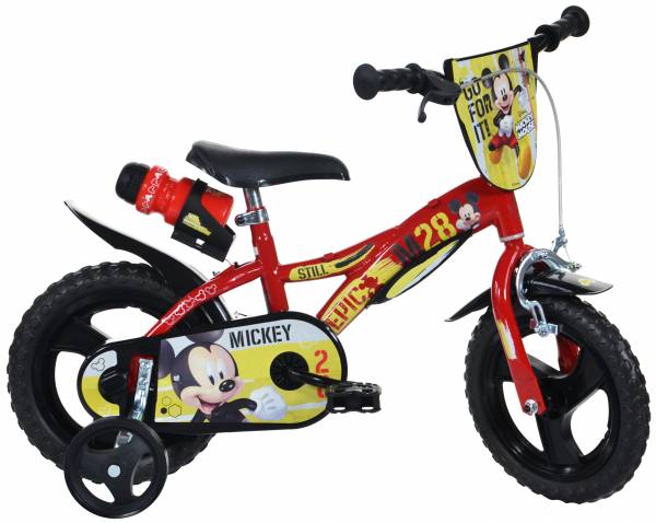 Kinderfiets Dino Bikes Mickey Mouse 12 inch Kinderfiets Disney Mickey Mouse