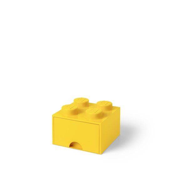 Opberglade Lego: brick 4 geel 