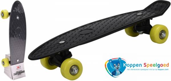 Skateboard zwart 43 cm, max 20 kg