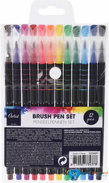 Brush pen set van 12 stuks