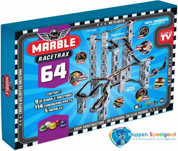 Knikkerbaan Marble Racetrax 64 Grand Prix set
