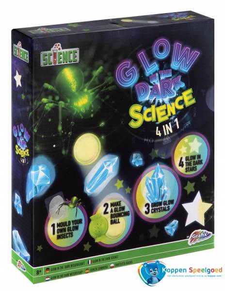 4-in-1 wetenschapsset glow in the dark, 8+