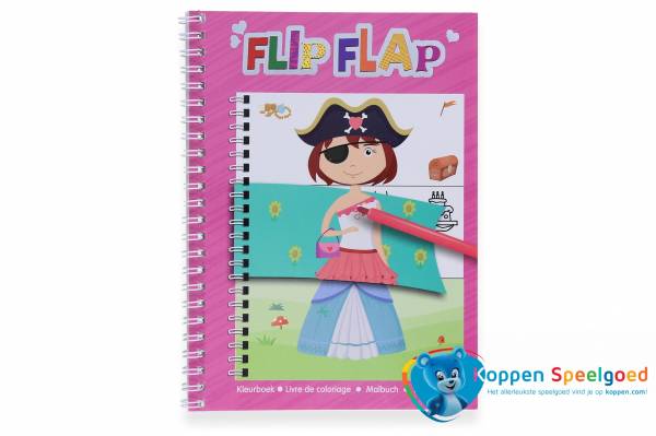 Flip flap kleurboek roze