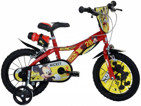 Kinderfiets Dino Bikes Mickey Mouse 14 inch Kinderfiets Disney Mickey Mouse