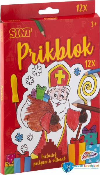 Sinterklaas prikblok, 12 vellen incl. prikpen