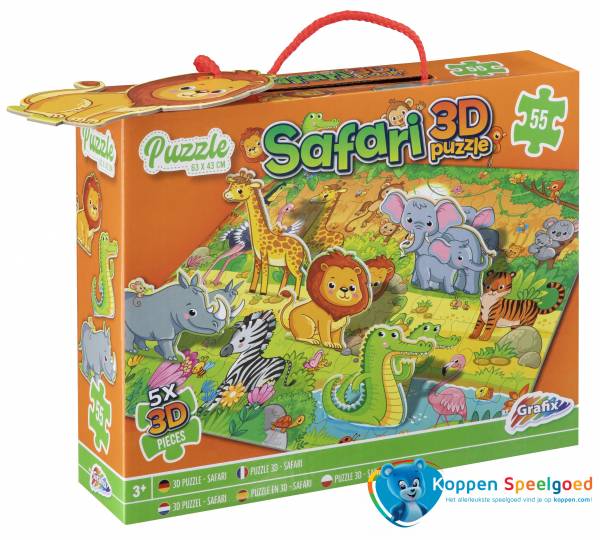 Vloerpuzzel Safari 3D - 55 stukjes