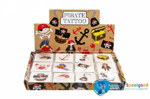 Tattoo piraat, 12 stuks